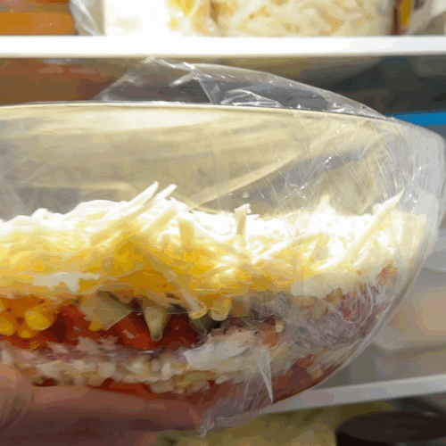 sałatka warstwowa z tuńczykiem chłodzimy