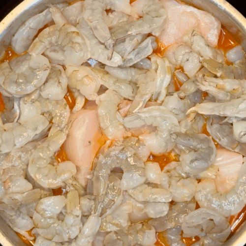 zupa rybna z dorszem i krewetki