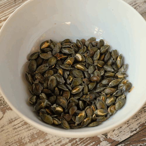 zupa dyniowa prażenie pestek