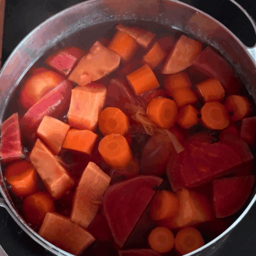 barszcz wigilijny, dalsze gotowanie