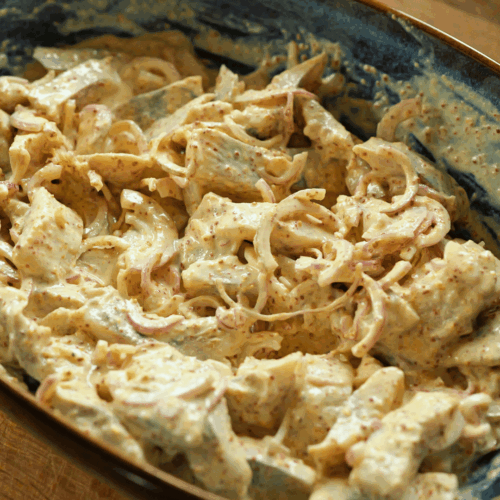 śledzie w sosie musztardowym łączenie składników