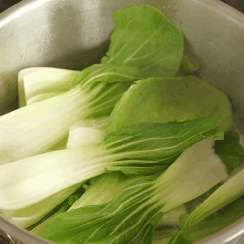 pak choi po chińsku, blanszowanie