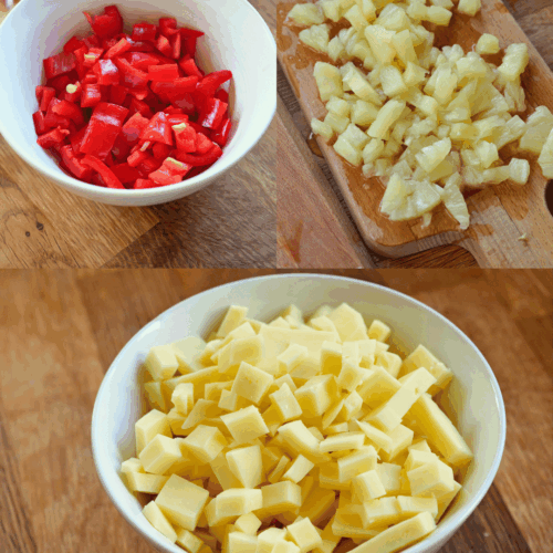 sałatka meksykańska, kroimy składnik