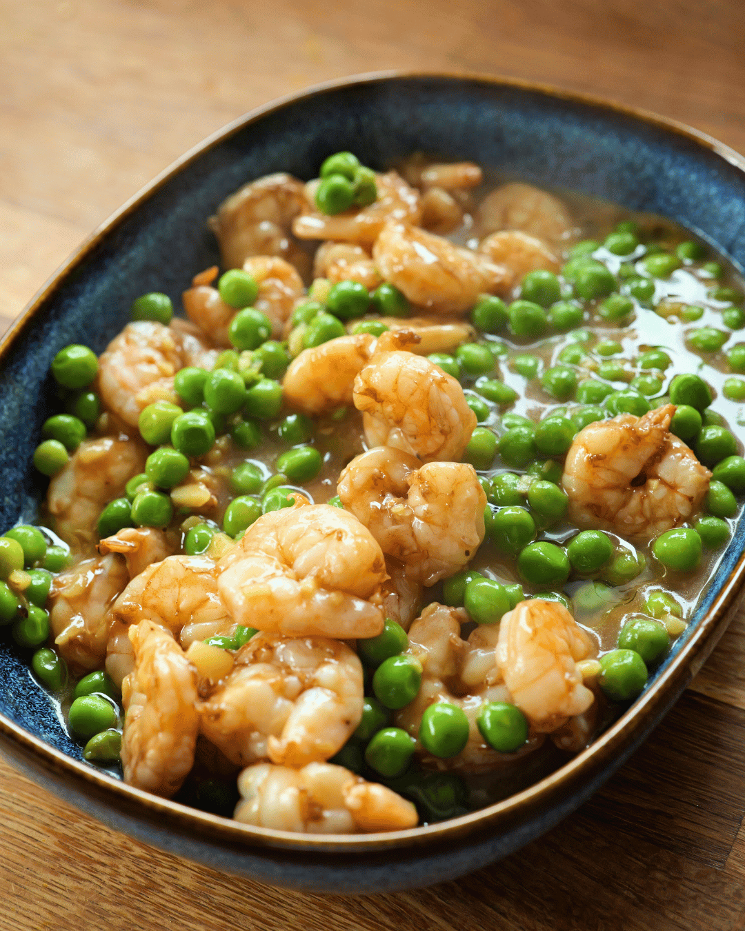 smażone krewetki z groszkiem 1