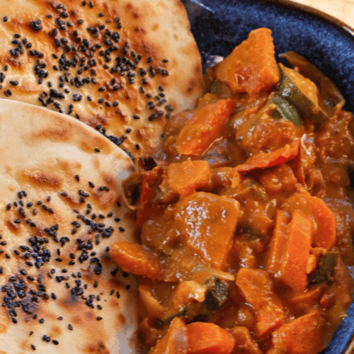 curry z batatów podanie